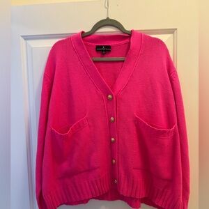 Pomander Place Fuchsia Button-Up Cardigan